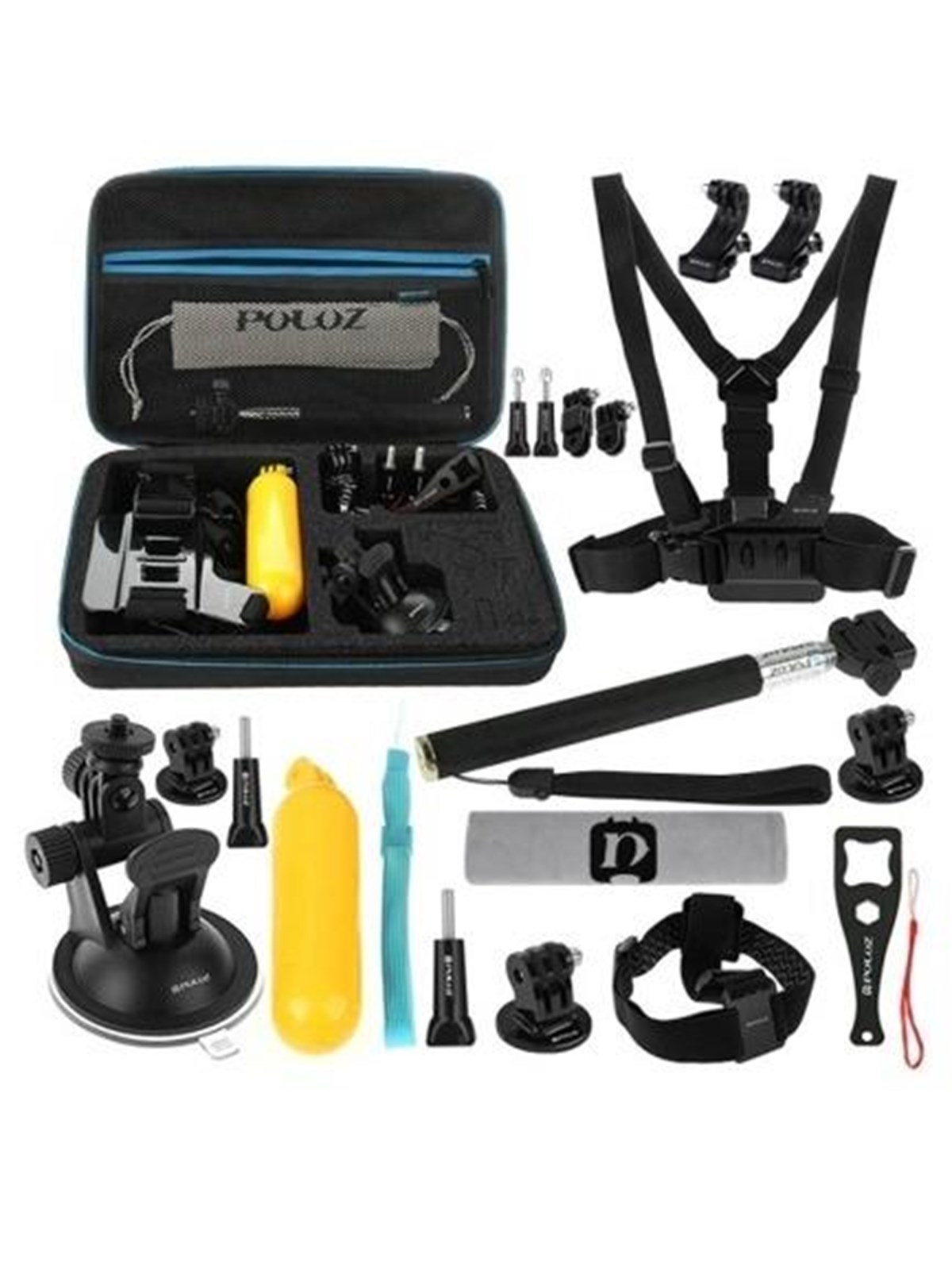 Puluz 20 in 1 Accessories Ultimate Combo Kits for sports cameras PKT11