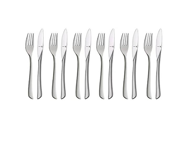 WMF Virginia Dessertbesteck 12teilig, Vorspeisenbesteck für 6 Personen, Frühstücksbesteck, Cromargan protect teilmattiert, kratzbeständig, spülmaschinenfest