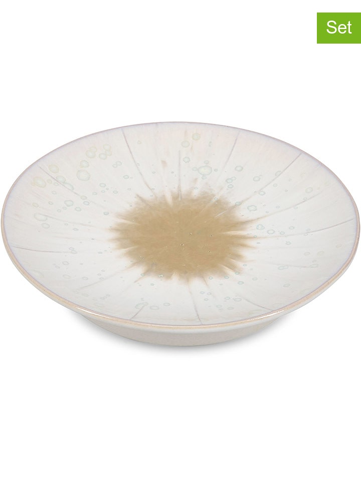 Salt and Pepper 4er-Set: Brotteller ''Eclipse'' in Beige/ Weiß - Ø 18 cm - onesize