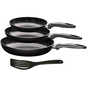 KING Pfanne Ceramics, mit Pfannenwender, Ø 20 / 24 / 28cm, induktionsgeeignet, antihaftbeschichtet Aluminium Set 4-teilig