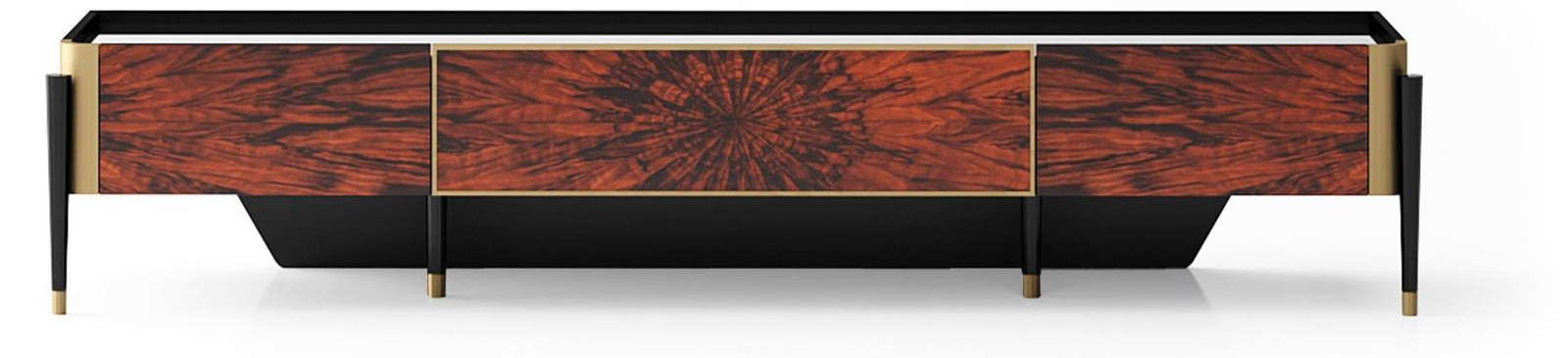 Modern houten TV-meubel design lowboard voor de woonkamer, bruin