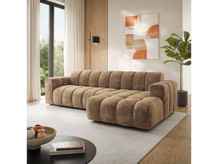 Masseno Ecksofa SETIA, Sofa L-Form, Moderne Eckcouch für Wohnzimmer - Beige, LUMO 30