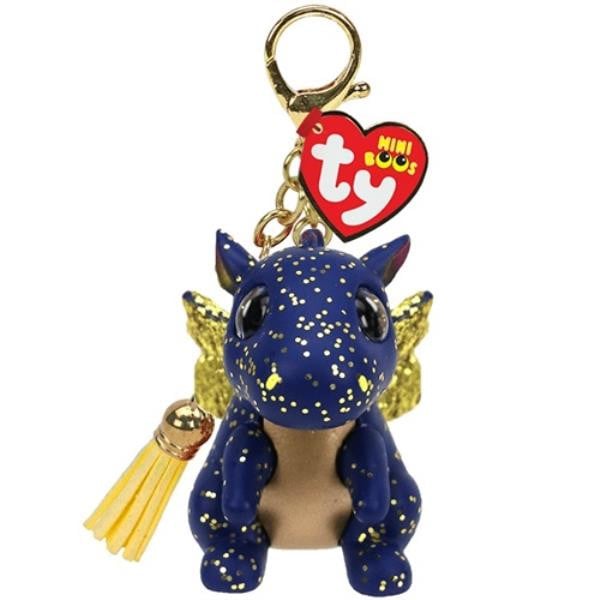 TY Saffire knuffel-draak blauw en goud van pluche