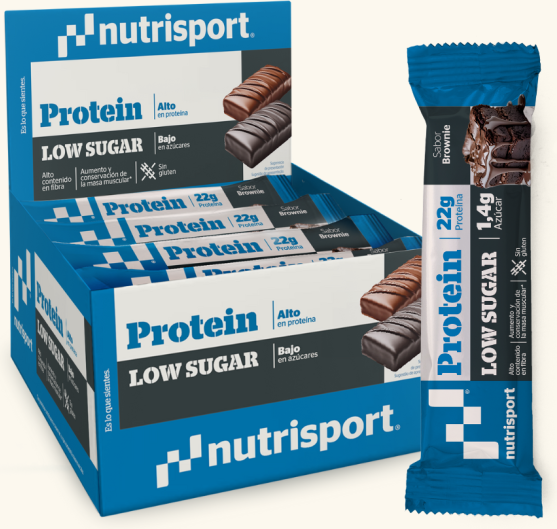 NutriSport LOW CARBS HIGH PROTEIN BAR 16 Barras de 60g Brownie