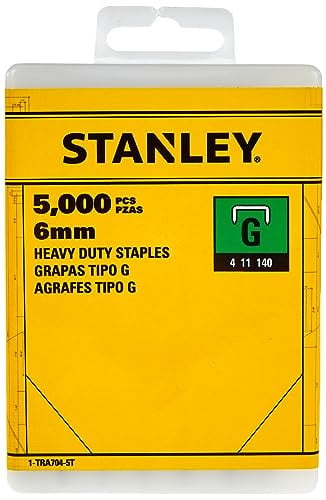Stanley G-type zware nietjes 6 mm, verzinkt, zilver, 5000 stuks