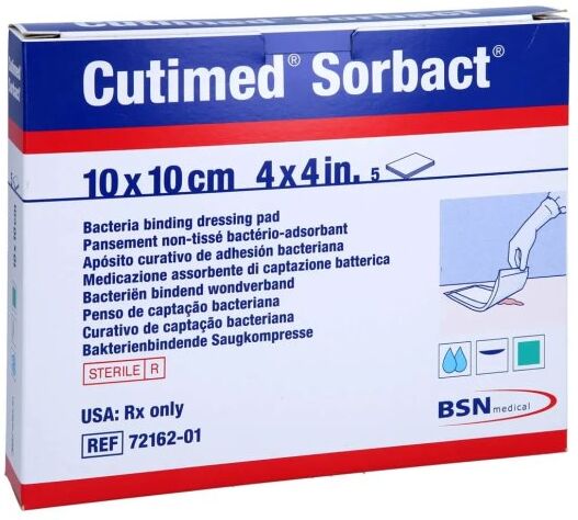 ESSITY ITALY SpA Cutimed Sorbact Medic Medicazione Assorbente di Captazione 10x10cm - Gestione Sicura delle Lesioni con Meccanismo Fisico
