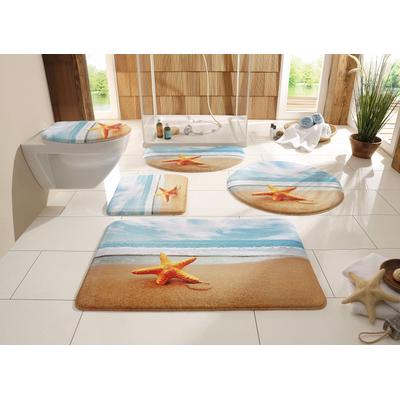 Badematte OTTO HOME "Seestern" Gr. 10, beige (sand), H:14mm, Kunstfaser, Badematten, Badematte, Badteppich, Naturmotiv, Strand, Badematten auch als Set erhältlich