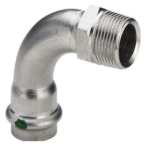 Viega Inox-Bogen 90 Grad 1 "x28 mmInox aus Edelstahl Hülse/Nippel, SC-Contur (436933)