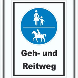HB-Druck Aufkleber Geh- und Reitweg A3 (297x420mm)