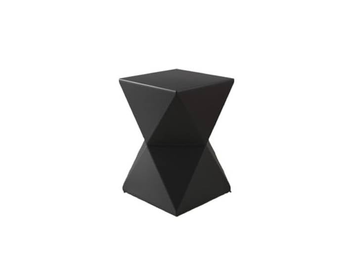 NIUHUAHUI Teetisch, Quadratischer Sofa-Beistelltisch, geometrische Form, minimalistisches Lagerregal, Balkon, Garten, Café(Black)