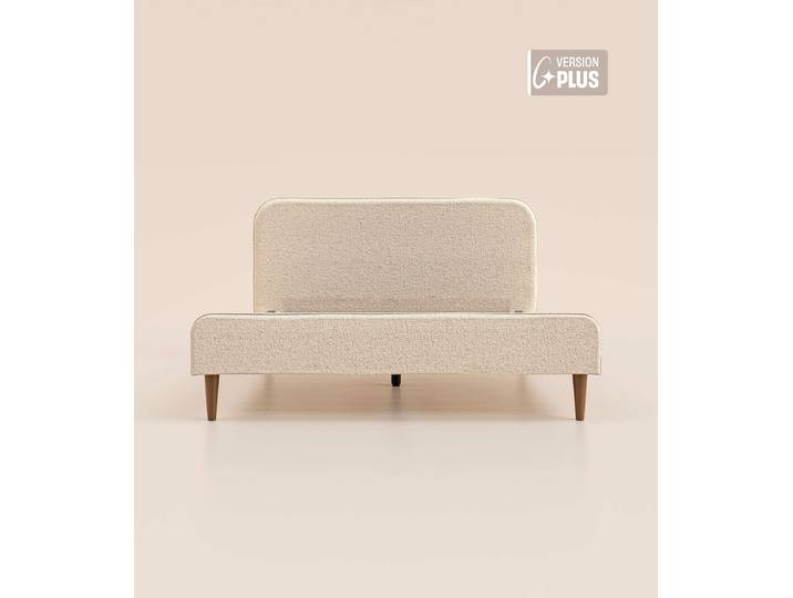 Lit Scandi 160x200 cm Plus - Beige Bouclé - Tediber