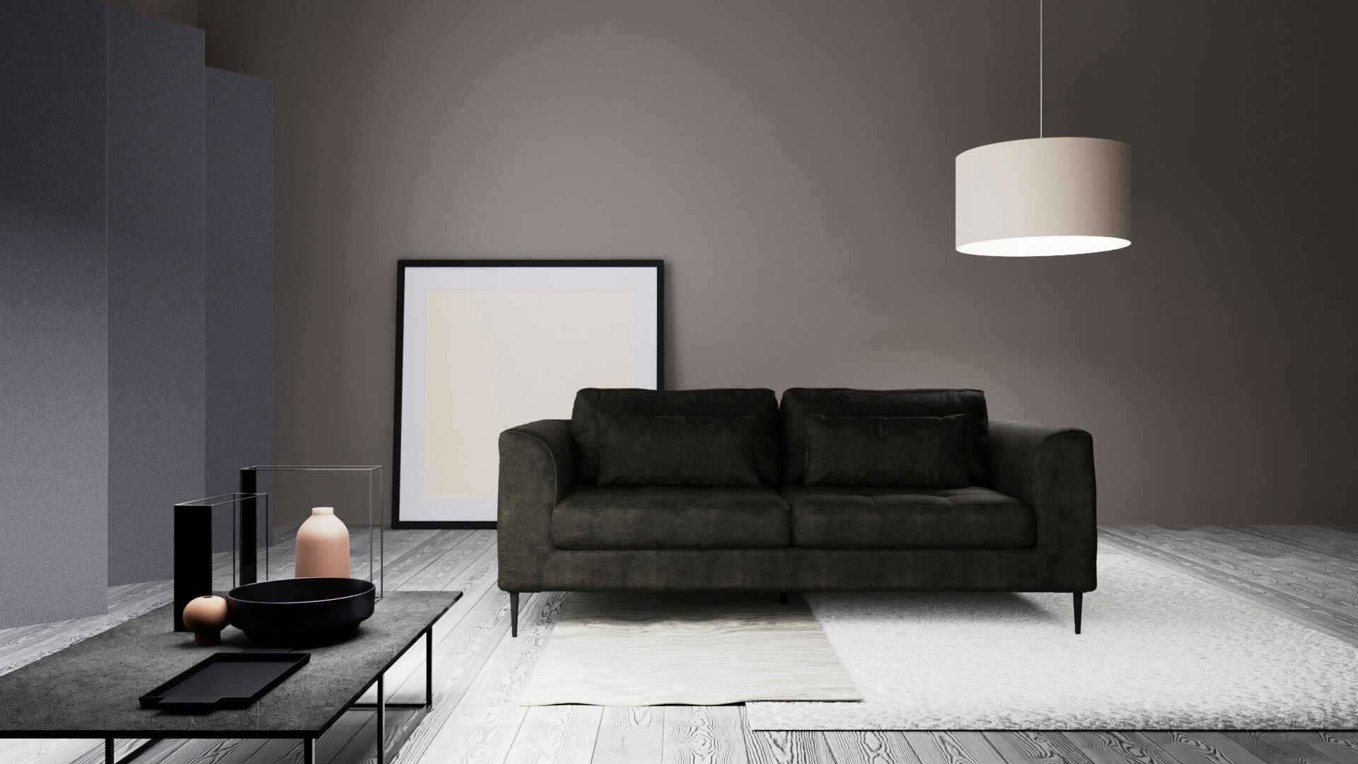 2-Sitzer TRENDMANUFAKTUR "Luzi, gemütlich und bequem, tolle Detailverabeitung", braun (eiffel tower), B:189cm H:80cm T:99cm, 100% Polyester, Sofas, 2-Sitzer, inklusive Nierenkissen eiffel tower B/H/T: 189cm x 80cm x 99cm, Velourstoff fein