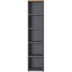 Standregal in Dunkelgrau und Wildeiche Optik 45 cm breit