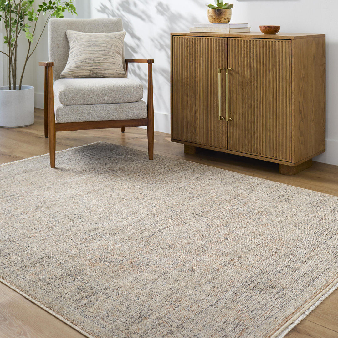 Marlow Home Co. Galey Alix x Livabliss Maria Elena III-Vintage Brown Beige Blue Traditional Vintage Boho Fringe Living Dining Bedroom Rug Brown, Beige, Dark Brown, Dark Blue, Ivory Rectangle 160 x 213 cm