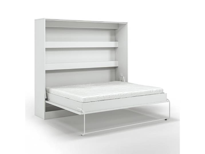 Lit escamotable 160x200 horizontal sommier inclus Devon Blanc