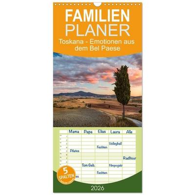 Familienplaner 2026 - Toskana - Emotionen aus dem Bel Paese mit 5 Spalten (Wandkalender, 21 x 45 cm) CALVENDO