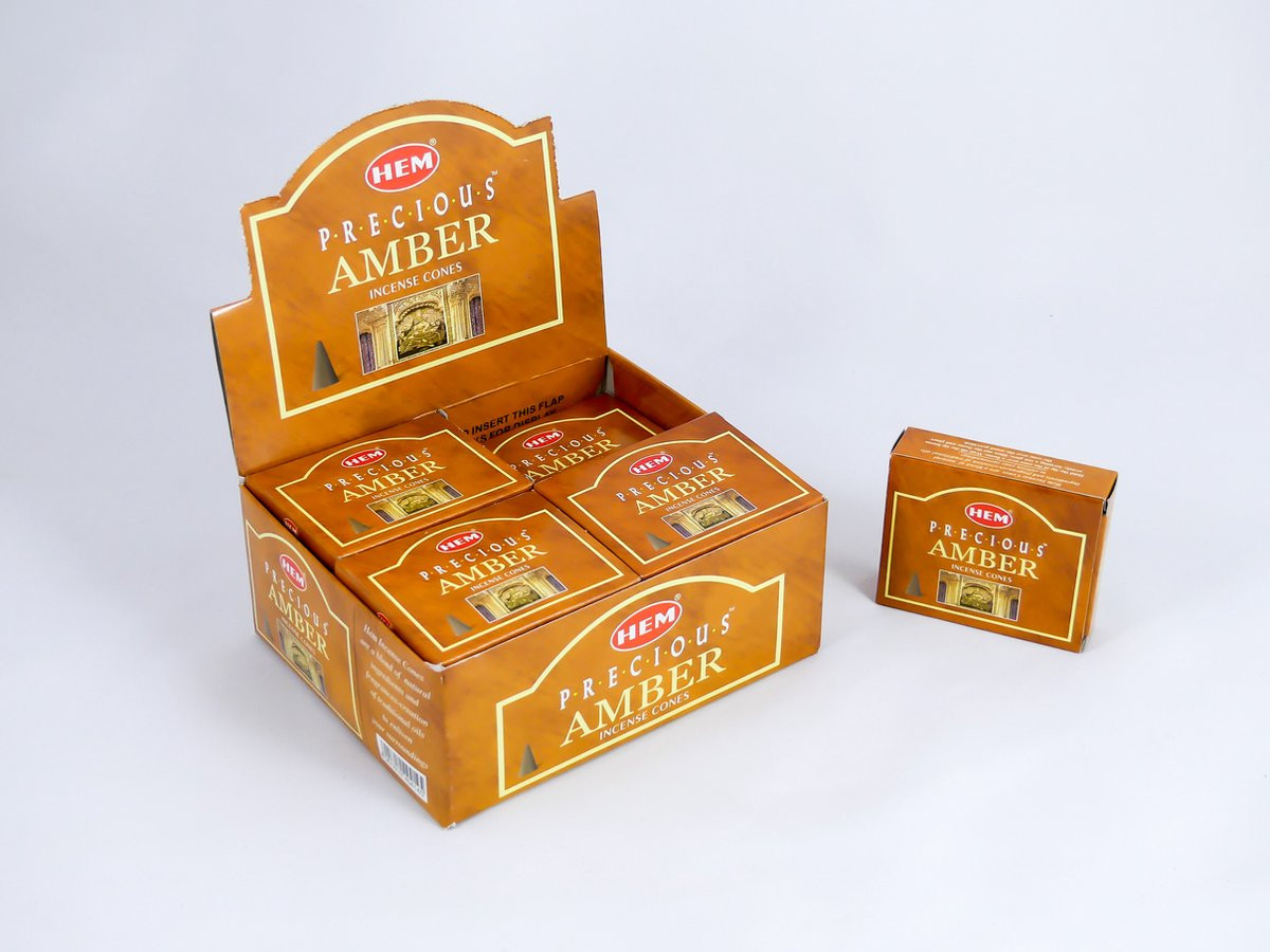 HEM Wierook Kegels Amber Precious Voordeelbox met 120 kegels
