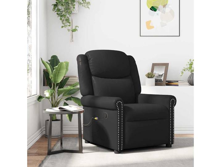 vidaXL Massagesessel Schwarz Glänzendes Kunstleder
