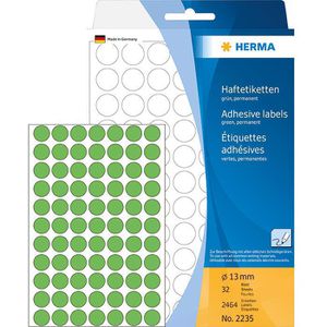 Herma Markierungspunkte 2235, grün, Ø 13 mm, 2464 Stück