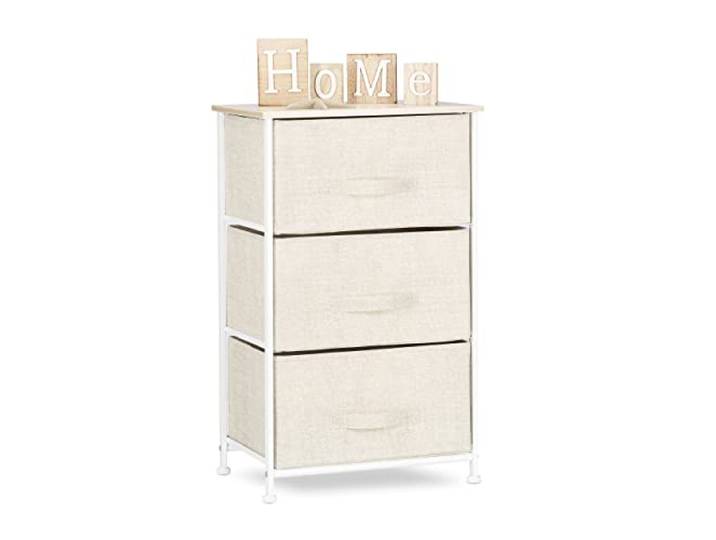 Relaxdays Regalsystem, Regal mit Schubladen, Verschiedene Varianten, universale Schubladenbox, Metall und Holz, beige
