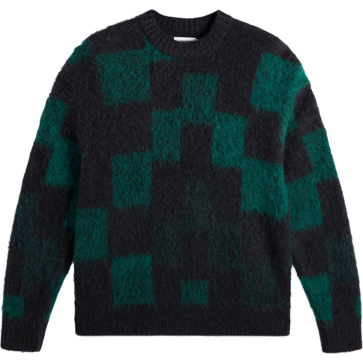 J.Lindeberg Hank Hairy Graphic Knit Crew pixel stacked forest biome (M571) S FMKW16367-M571-S