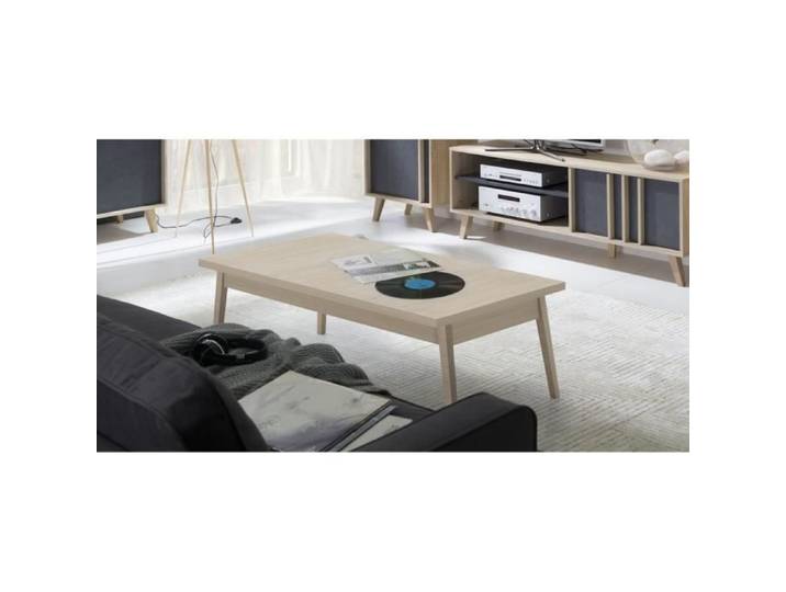Table basse MALMO coloris sonoma. Produit idéal pour meubler votre salon. Style contemporain. 46 Marron