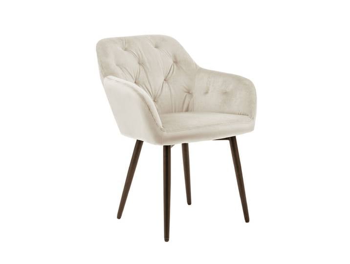 Armlehnstuhl Samt creme