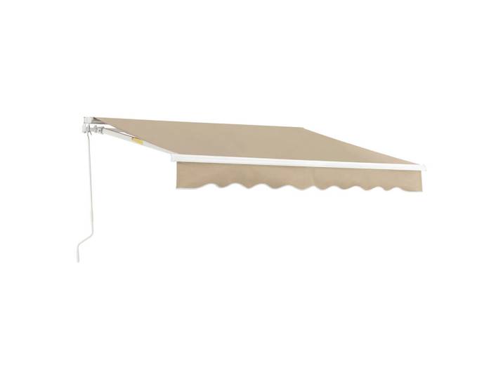 [en.casa] Gelenkarmmarkise Bitonto, Beige, Textil, Metall, Uni, Rechteckig, 300x0.1x250 cm, Sonnen- & Sichtschutz, Markisen