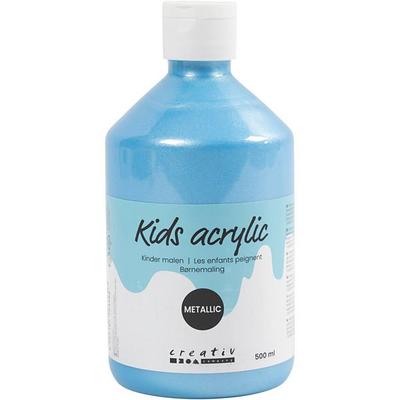 Creativ Company Acrylfarbe Metallic, Metallic, Hellblau, 500 ml/ 1 Fl.