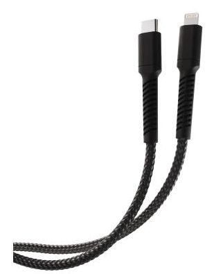 Vivanco Stecker Rundkabel USB C auf Lightning bis 30 W 2,5 m 63642 (Schwarz)