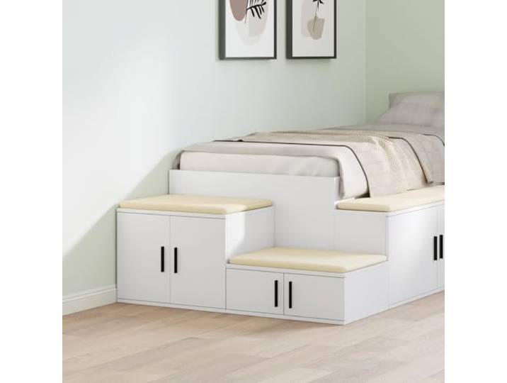 HEFZGDB Minimalistischer Weißer MDF Nachttisch mit Schublade 103x41x40 cm Stauraum Schlafzimmer Aufbewahrungsschrank Holz Dekor Funktionalität Wasserdicht