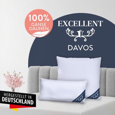 Daunenbettdecke + 3-Kammer-Kopfkissen EXCELLENT "Davos", weiß, B/L: 135cm x 200cm Anzahl Teile 1, B/L: 80cm x 80cm Anzahl Teile 1, Bezug: Baumwolle Füllung: Gänsedaune/-feder, normal, Bettdecken Bezug: 100% Baumwolle. Kopfkissen Bezug: 100%...