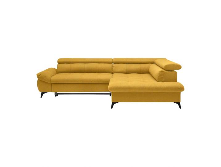 Ecksofa ALBERTO Chenille Senfgelb