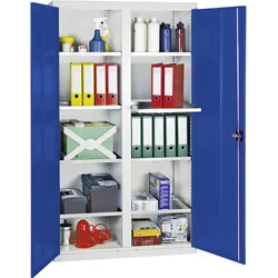 Stumpf Werkzeug- und Materialschrank Serie 3000 lichtgrau / enzianblau + 8 Auszugsböden - 3004074