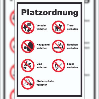 HB-Druck Aufkleber Platzordnung A6 (105x148mm)