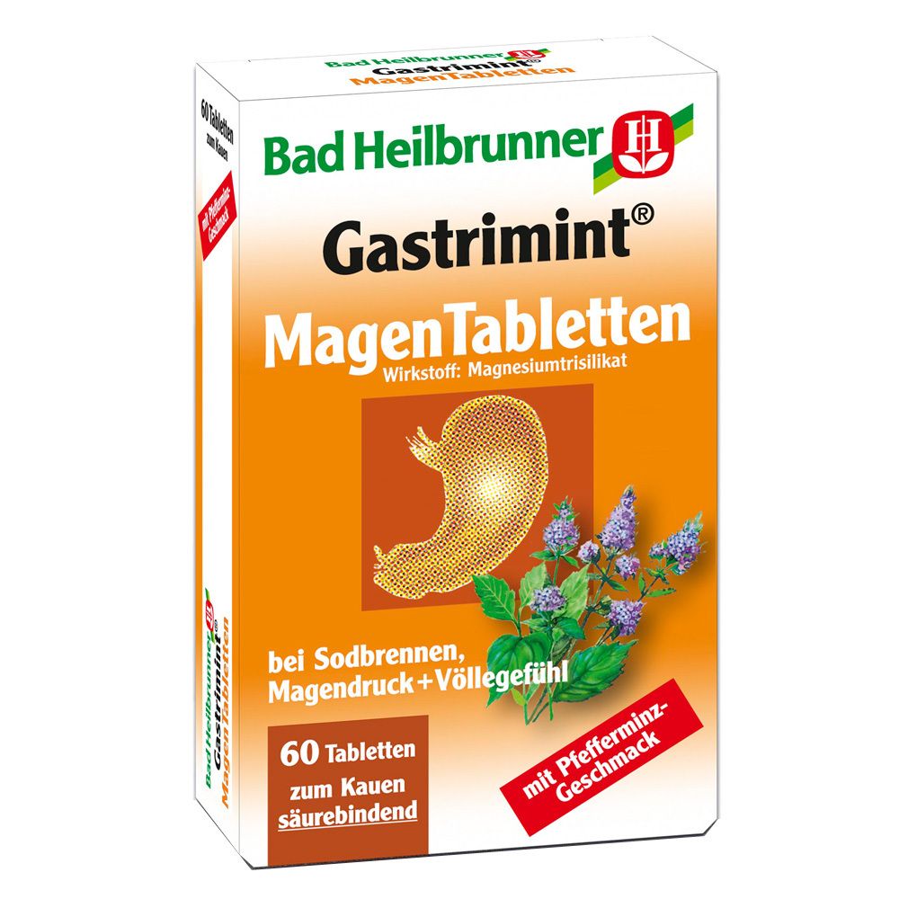 BAD Heilbrunner Gastrimint Magen Tabletten 60 St Kautabletten