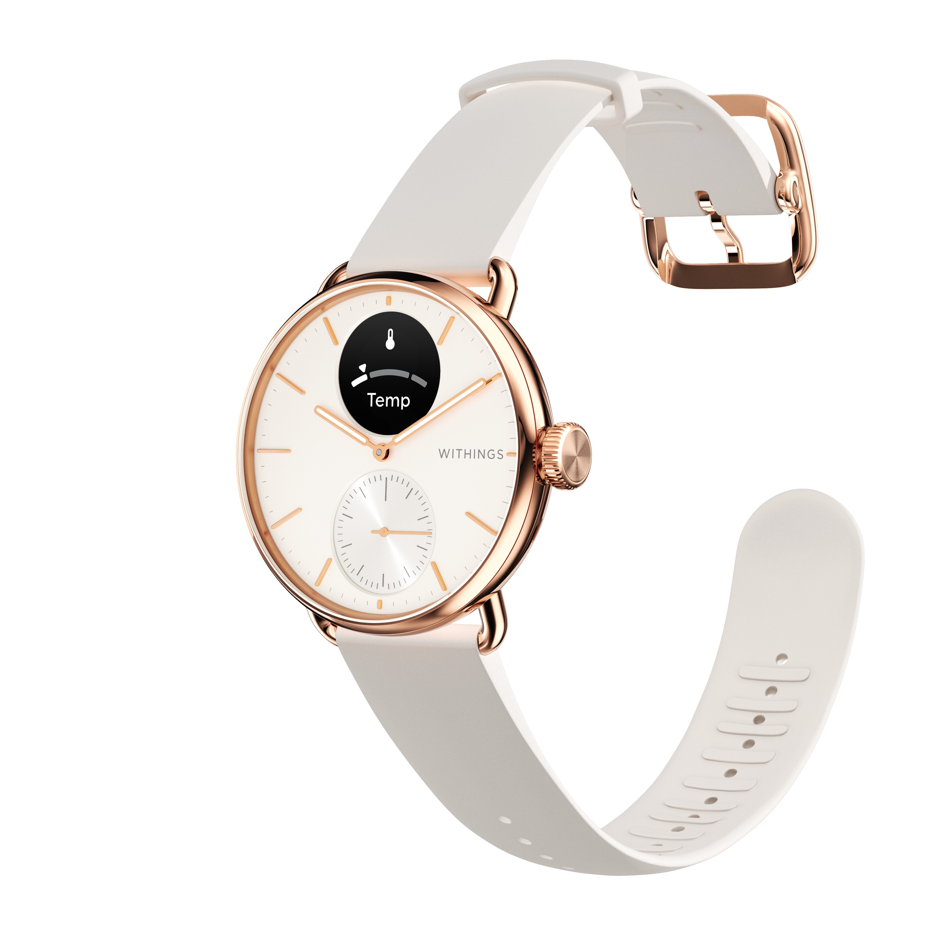Withings ScanWatch 2 38mm Rose Gold White EKG, Blutsauerstoffgehalt, Schlafüberwachung