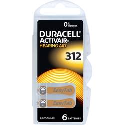 Duracell Hörgerätebatterie ZA312 1.45 V 6 St. 160 mAh Zink-Luft Activair 312 0104043752174748