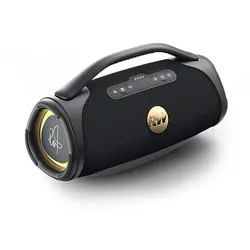 PEAQ ICONIC Vibe 4 - PPA 700-RW Bluetooth Lautsprecher, Schwarz mit goldenen Features, Wasserfest