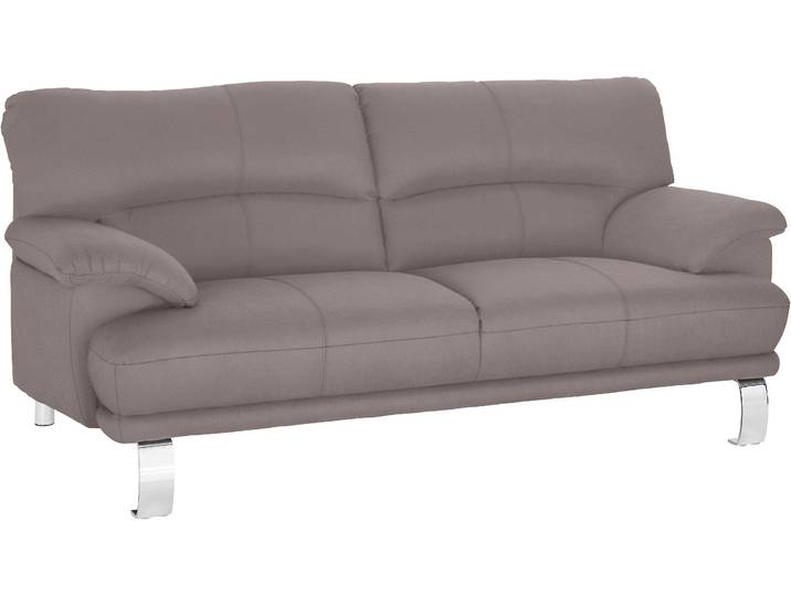 3-Sitzer Sofa, Struktur fein, Taupe, 200×89 cm, Mit Designfuß, Modern-Vintage, TRENDMANUFAKTUR