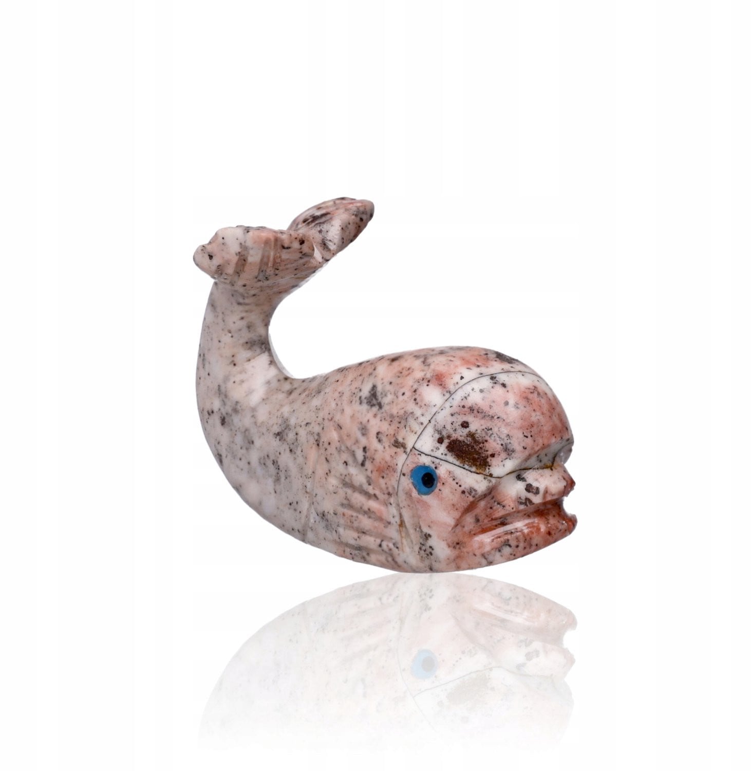 Natuurlijke stenen walvisfiguur voor op tafel - 4 cm