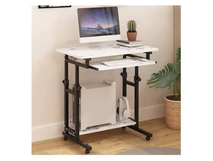 ENSDIEPLS Nachttisch aus künstlichem Brett Mehrfarbiges 80x47cm-Einsatzszenario: Bett, Sofa, Heimbüro(White Flower Black Frame,White Flower Black Frame)