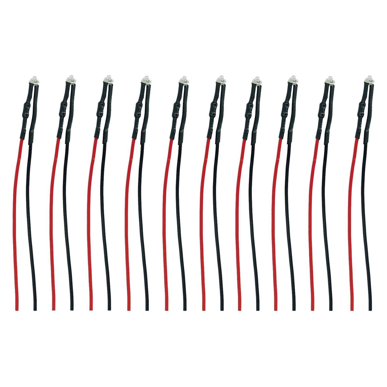 Tams Elektronik 81-30252-10-C LED mit Anschlussdrähten Warmweiss, Transluzent (81-30252-10-C)