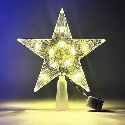 Multicon Wholesale Hub LED Glowing Star Lamp 15cm, Christmas Tree Top Star Light, Home Tree Decoration, Navidad Noel Party Supplies stripe Warm