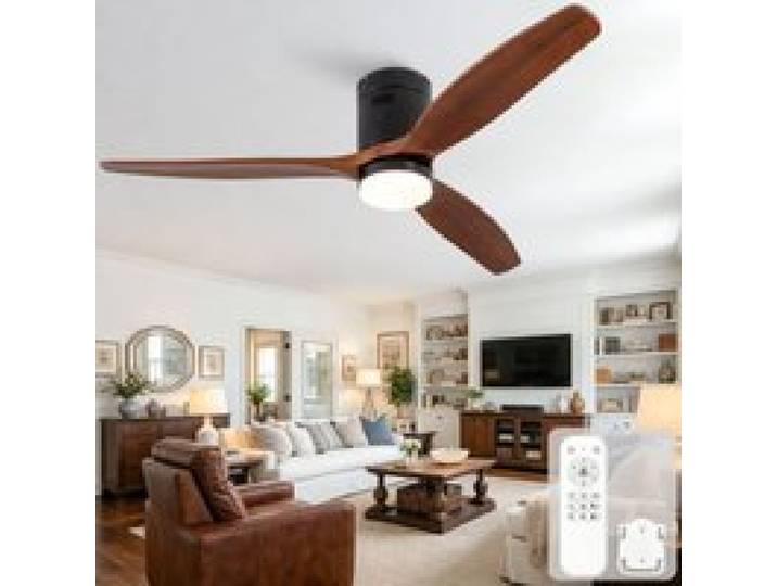 Ventilateur de plafond à LED décoratif 52 pouces 132cm éclairage 3CCT à intensité ajustable moteur CC réve VENTILATEUR DE PLAFOND