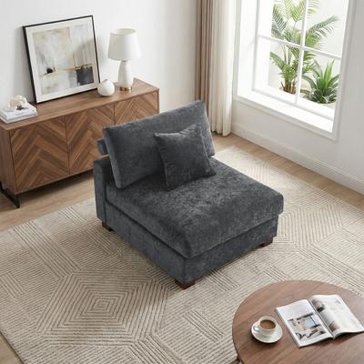 Lumibee Modern Upholstered Chenille Modular Sectional Sofa with Pillow
