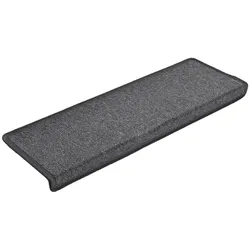 vidaXL Teppich-Treppenstufen 15 Stk. 65x21x4 cm Dunkelgrau