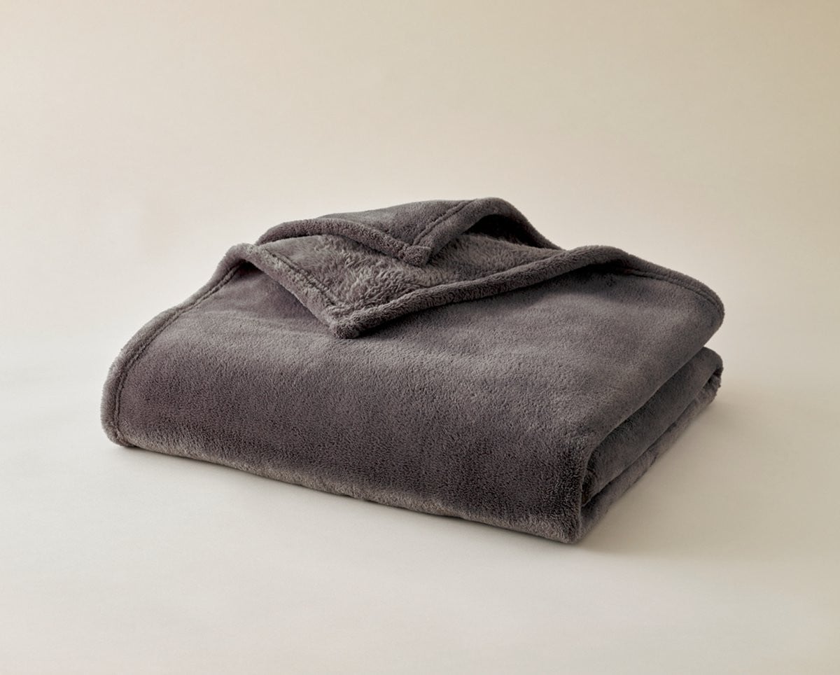 Les Classiques Cocooning Fleece Deken - Grijs Anthracite - 200 x 150 cm