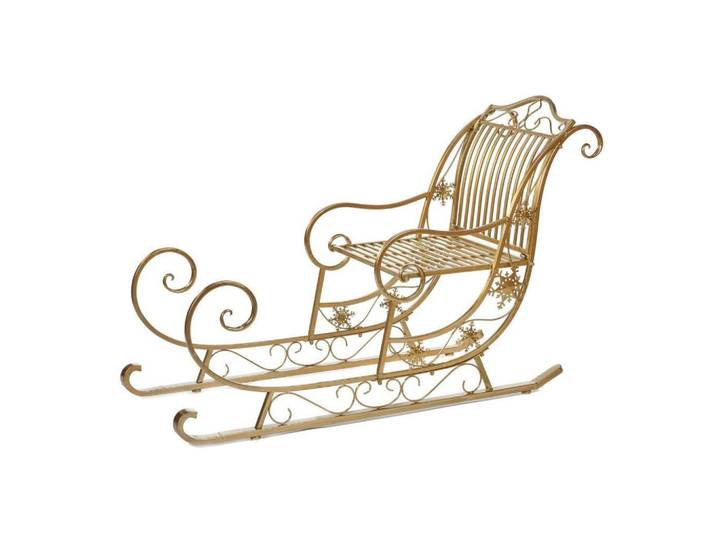 Laalu Xxl-Schlitten gold 149 cm, Goldfarben, Metall, Freiform, 200x149x149 cm, Dekoration, Weihnachtsdekoration, Christbaumschmuck
