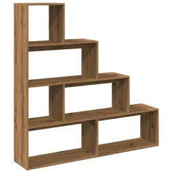 vidaXL Raumteiler-Bücherregal 4 Stufen Artisan-Eiche 143,5x29x143,5 cm
